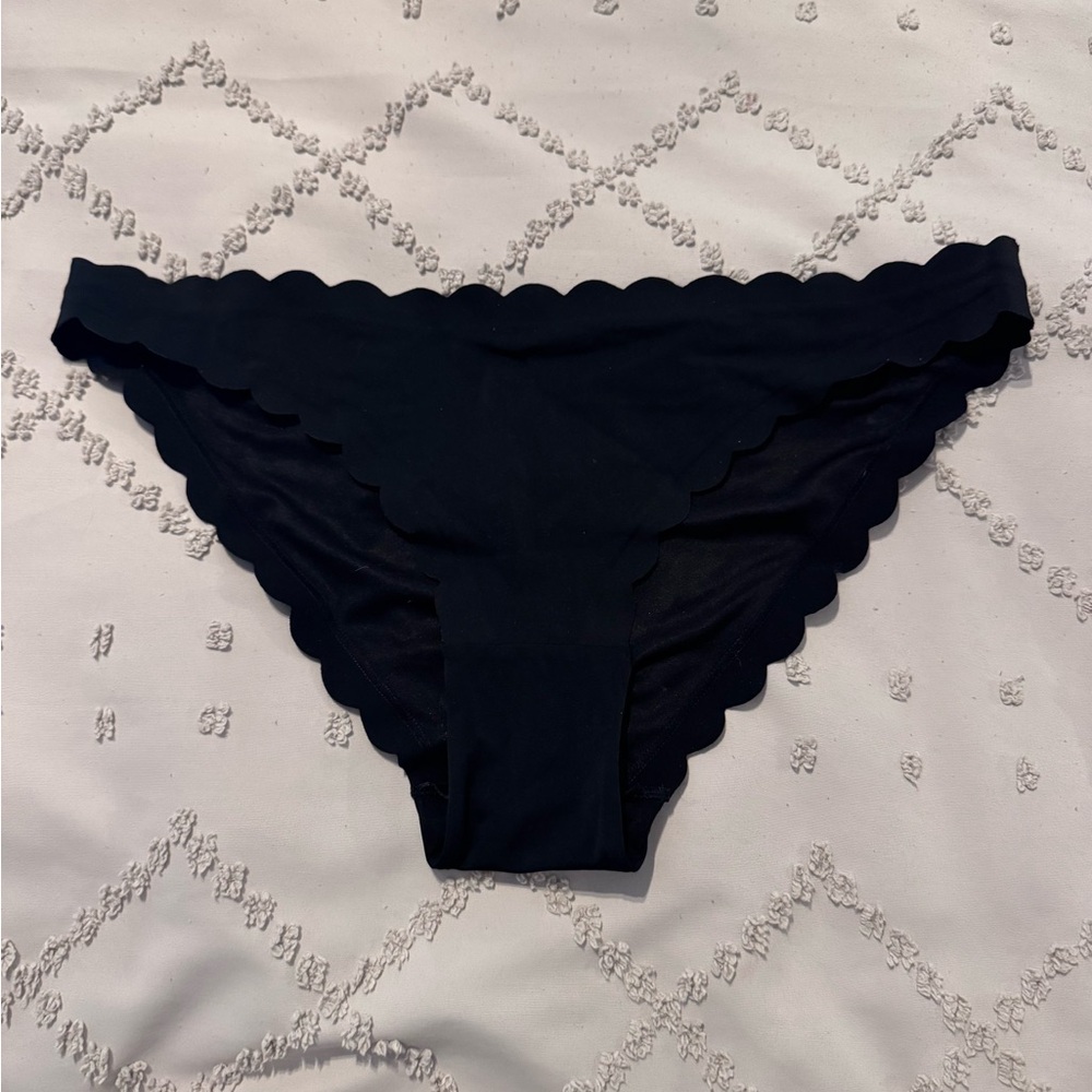 Navy Blue Scalloped Bottoms